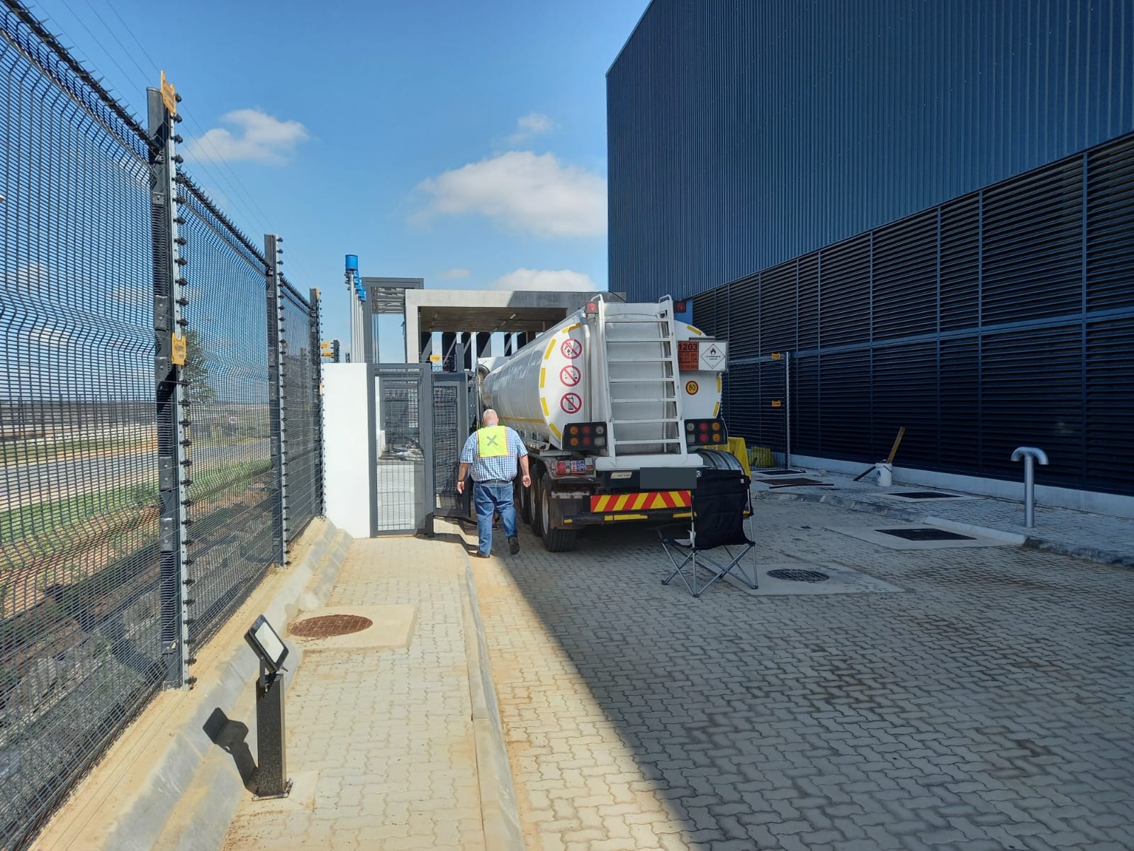 JCJ Fuels diesel tanker delivering bulk diesel at an industrial site in the Vaal Triangle